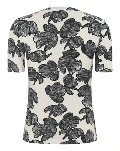 Soft Rebels - SRRoman Printed T-shirt - Flower Frill Arctic Wolf